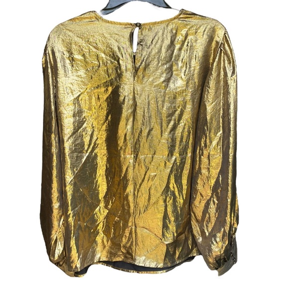 Express Gold Foil Balloon Sleeve Top Size XL NWT - Picture 4 of 13